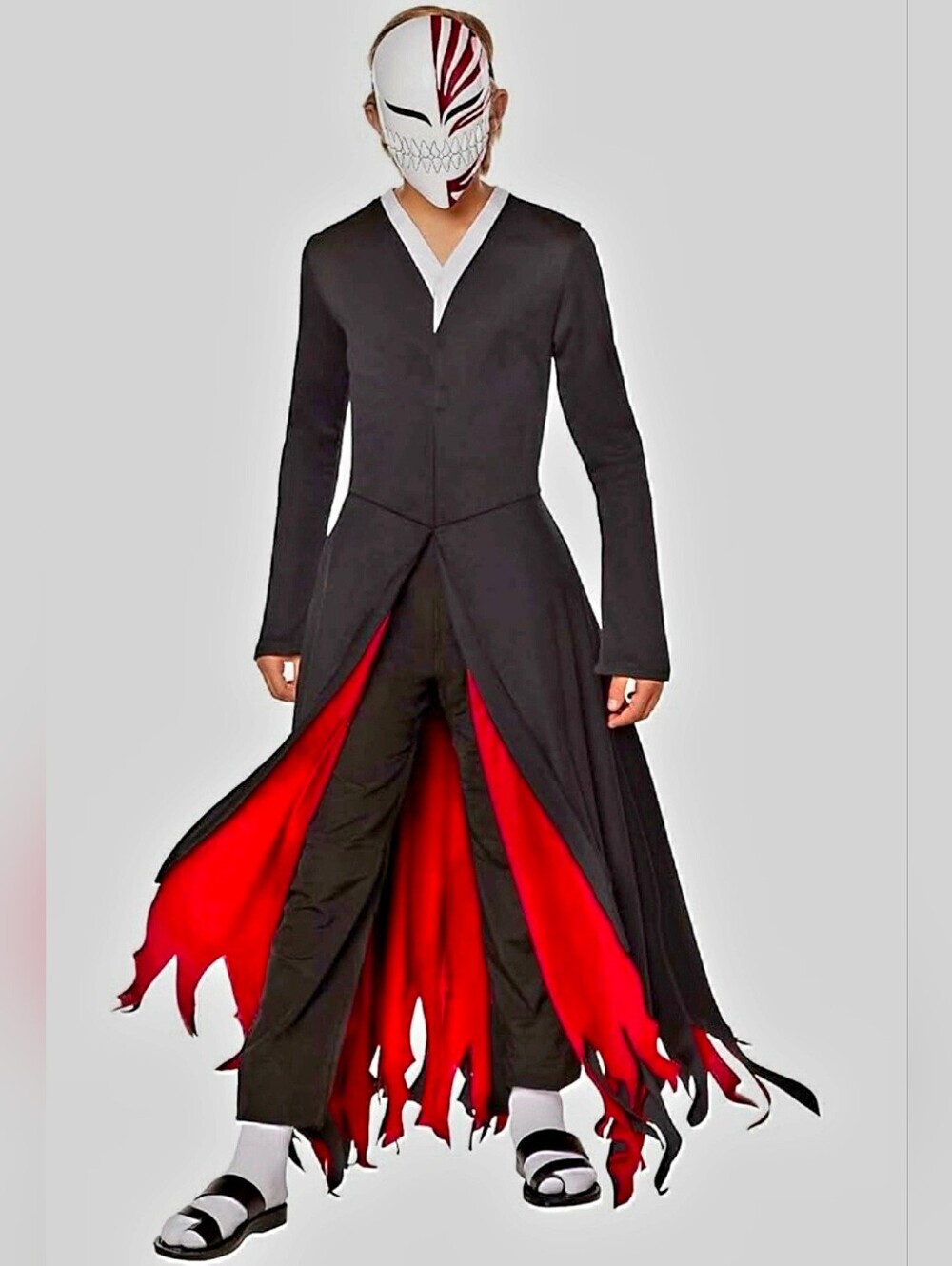 New Bleach Ichigo Halloween costume Iconic mask and robe complete outfit size 8